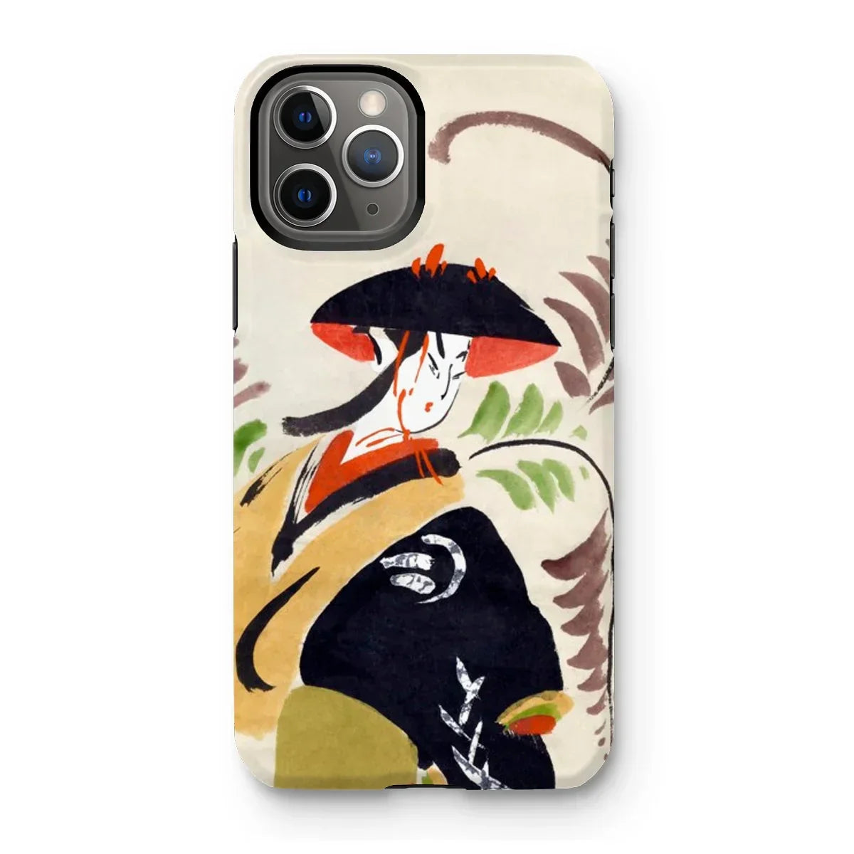Wisteria Maiden - Kabuki Dancer Iphone Case, 11 Pro / Matte, Phone Case Japanese-style Artwork Umbrella Floral Motifs
