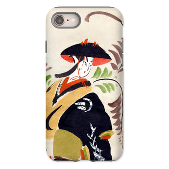 Wisteria Maiden - Kabuki Dancer Iphone Case, 8 / Matte, Phone Case Traditional Japanese Art Figure Black Kimono