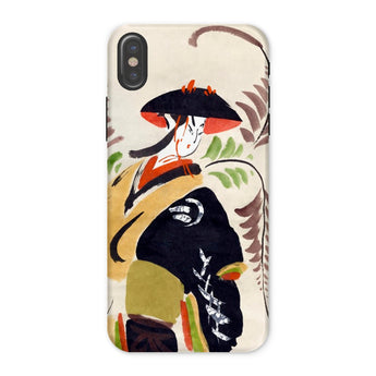 Wisteria Maiden - Kabuki Dancer Iphone Case, x / Matte, Phone Case Traditional Japanese Art Geisha Parasol Watercolor