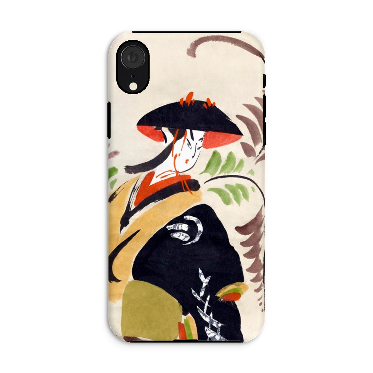 Wisteria Maiden Kabuki Dancer Iphone Case, Xr / Matte, Phone Case Stylized Japanese Art Design Figure Traditional