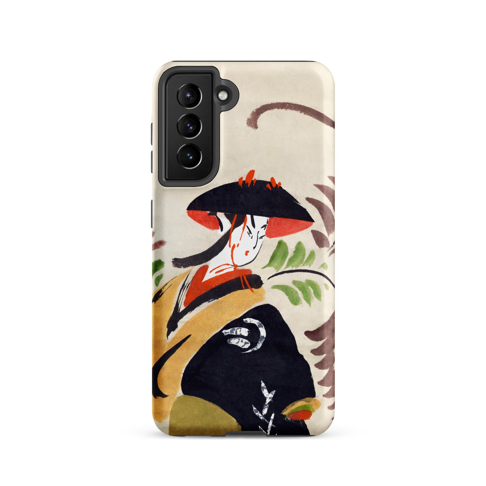 Wisteria Maiden Kabuki Dancer Samsung Case, Galaxy S21 / Matte, White Phone Case Colorful Illustration Person Traditional Japanese