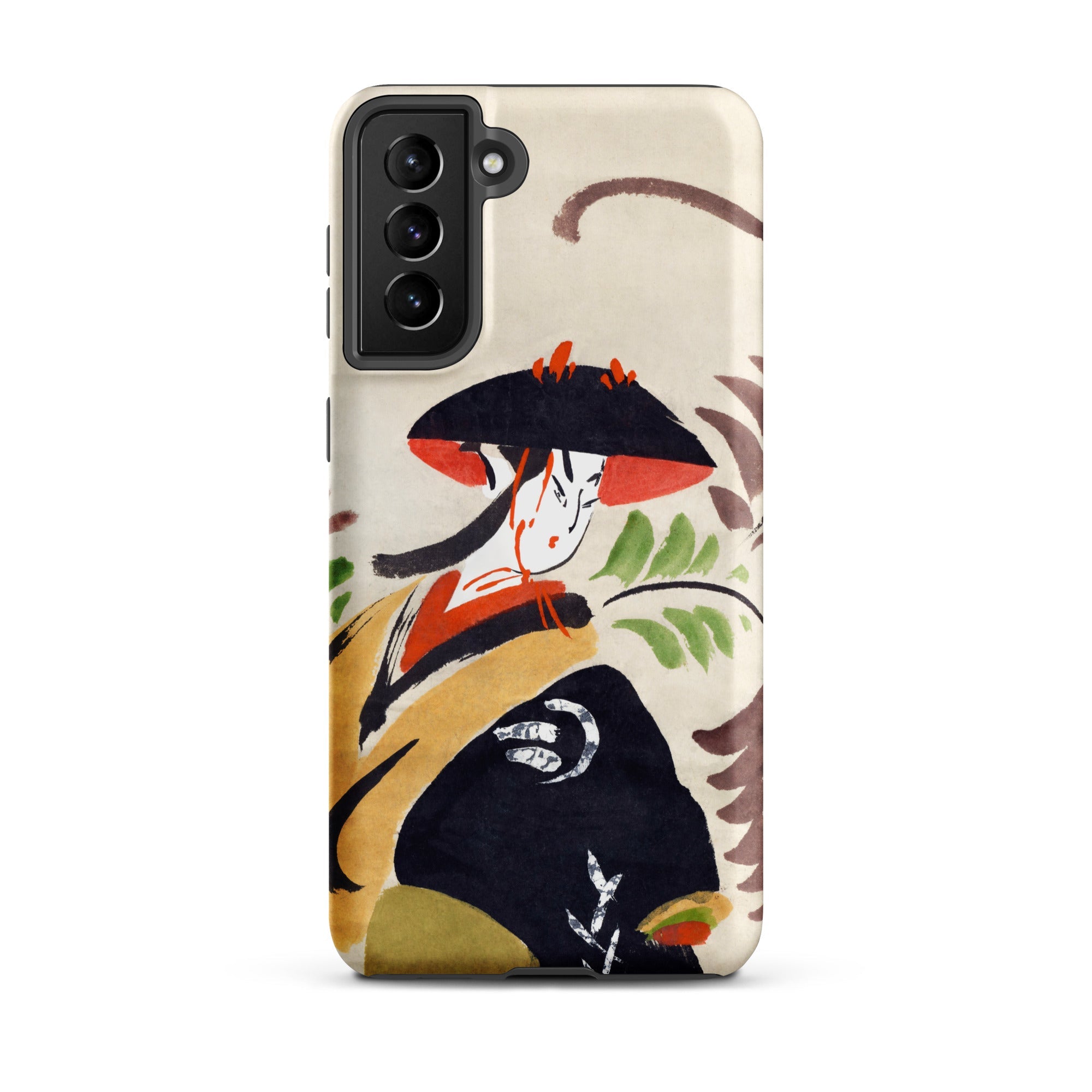 Wisteria Maiden Kabuki Dancer Samsung Case, Galaxy S21 Plus / Matte, Smartphone Decorative Case Artistic Rendition Japanese Woman