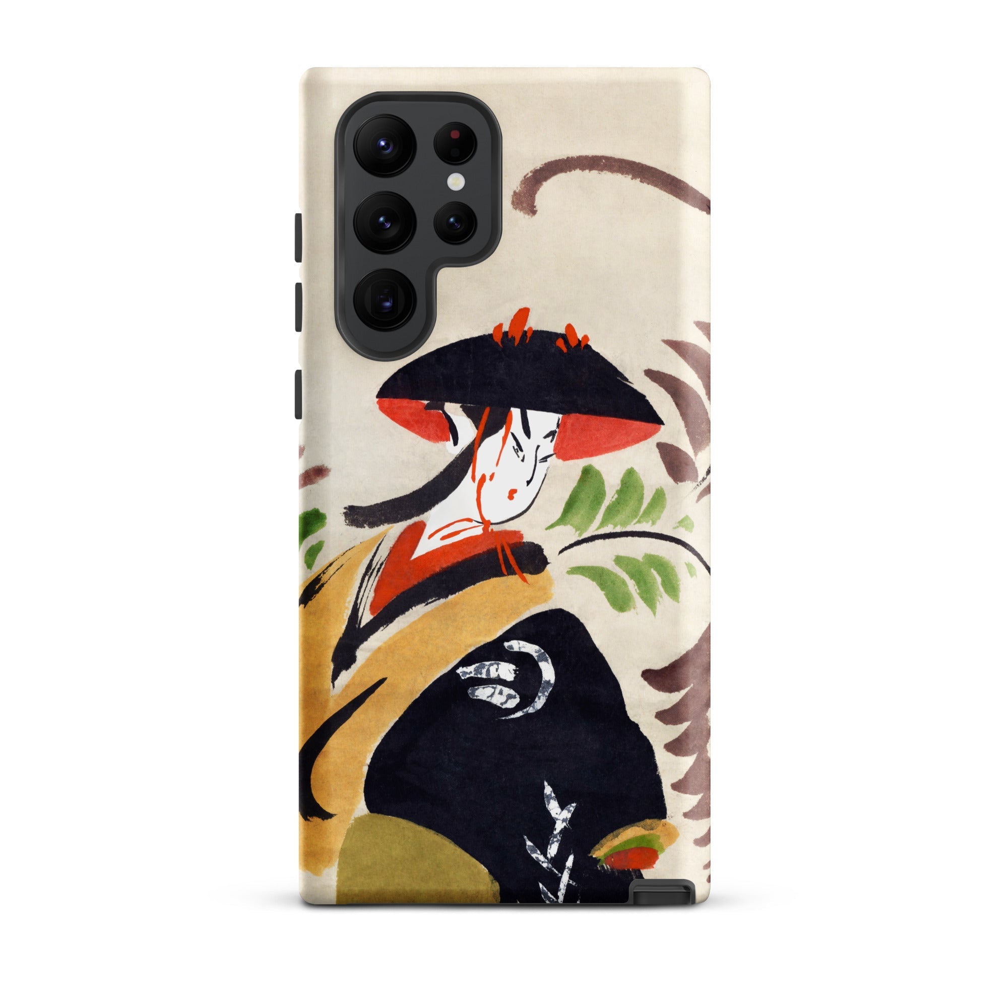 Wisteria Maiden Kabuki Dancer Samsung Case, Galaxy S22 Ultra / Matte, Phone Case Abstract Japanese Style Painting Woman Traditional Attire