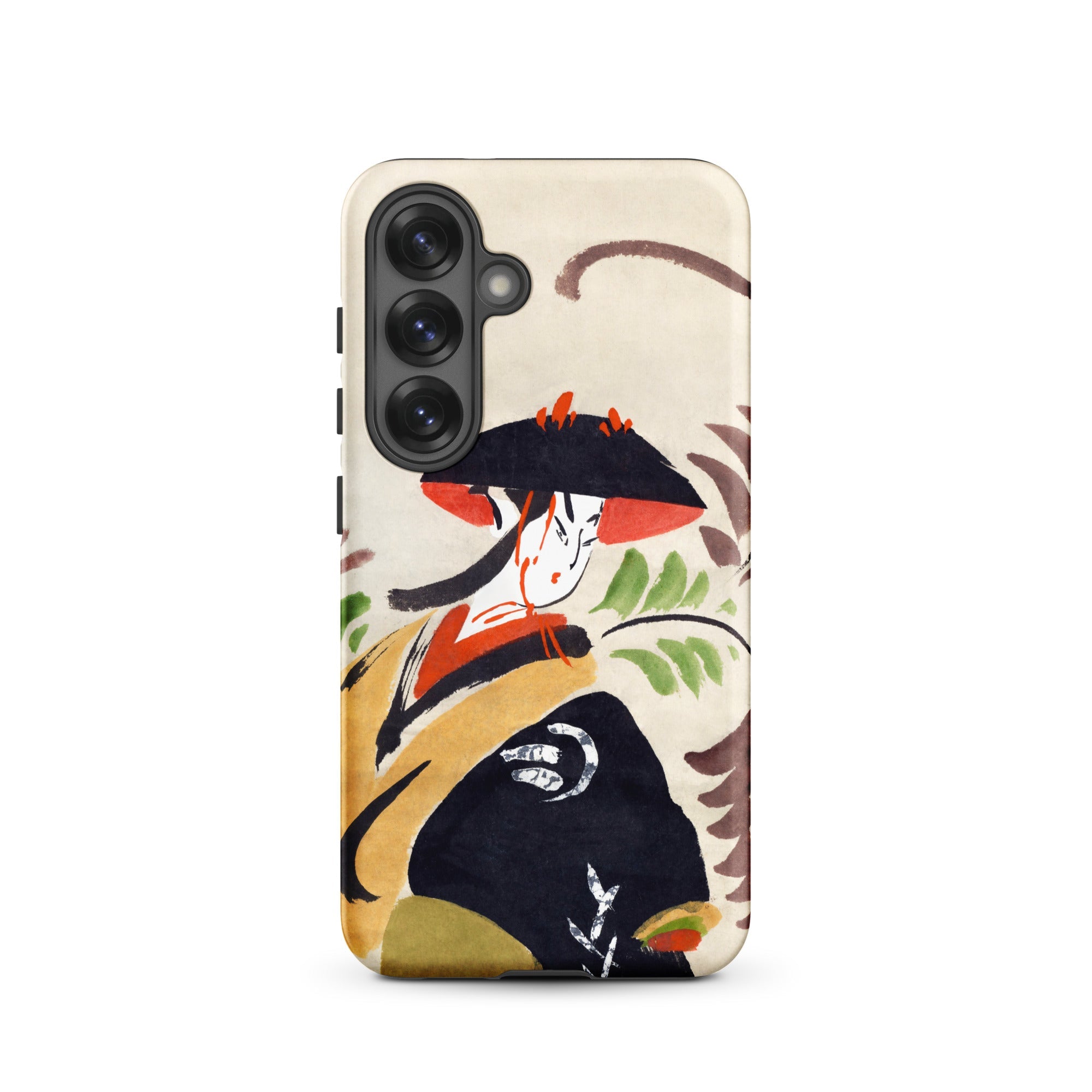 Wisteria Maiden Kabuki Dancer Samsung Case, Galaxy S25 / Matte, Smartphone Case Artistic Design Japanese Woman Traditional Attire