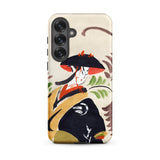 Wisteria Maiden - Kabuki Dancer Samsung Case, Galaxy S25 Plus / Matte, Phone Case Artistic Depiction Woman Traditional Japanese Attire
