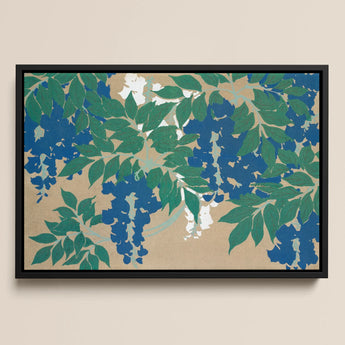 Wisteria from Momoyogusa - Kamisaka Sekka Art Print / Canvas, 18x12’’ / 46x31cm / Black Frame, Posters Prints & Visual Artwork, Toby Leon