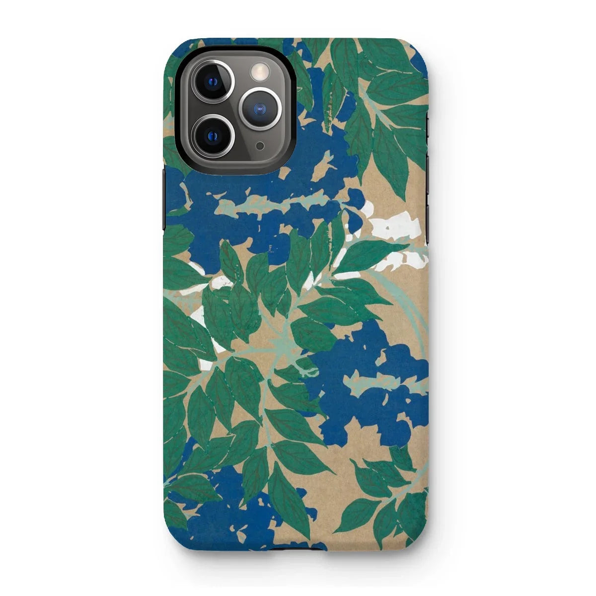 Wisteria from Momoyogusa - Kamisaka Sekka Iphone Case, 11 Pro / Matte, Iphone Case Floral Pattern Green Leaves Blue Flowers