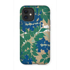 Wisteria from Momoyogusa - Kamisaka Sekka Iphone Case, 12 Mini / Matte, Floral Patterned Phone Case Green Leaves Blue Flowers