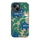Wisteria from Momoyogusa - Kamisaka Sekka Iphone Case, 13 / Matte, Floral Patterned Smartphone Case Green Leaves Blue Flowers