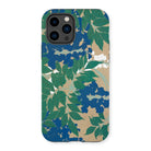 Wisteria from Momoyogusa - Kamisaka Sekka Iphone Case, 14 Pro / Matte, Iphone Case Floral Pattern Green Leaves Blue Flowers