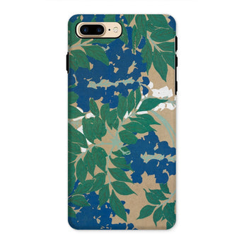 Wisteria from Momoyogusa - Kamisaka Sekka Iphone Case, 8 Plus / Matte, Floral Patterned Phone Case Green Leaves Blue Flowers