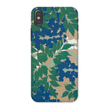 Wisteria from Momoyogusa - Kamisaka Sekka Iphone Case, x / Matte, Phone Case Floral Pattern Green Leaves Blue Flowers