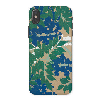 Wisteria from Momoyogusa - Kamisaka Sekka Iphone Case, x / Matte, Phone Case Floral Pattern Green Leaves Blue Flowers