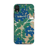 Wisteria from Momoyogusa - Kamisaka Sekka Iphone Case, Xr / Matte, Phone Case Floral Pattern Green Leaves Blue Flowers