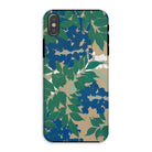Wisteria from Momoyogusa - Kamisaka Sekka Iphone Case, Xs / Matte, Phone Case Floral Pattern Green Leaves Blue Flowers