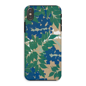 Wisteria from Momoyogusa - Kamisaka Sekka Iphone Case, Xs / Matte, Phone Case Floral Pattern Green Leaves Blue Flowers