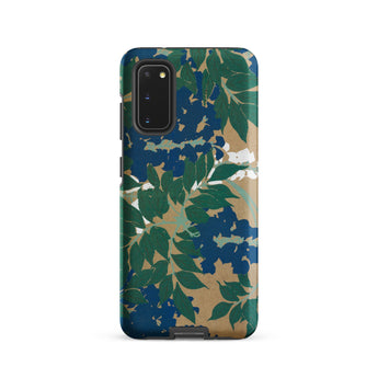Wisteria from Momoyogusa - Kamisaka Sekka Samsung Case, Galaxy S20 / Matte, Smartphone Nature-themed Protective Case Blue Green Leaves Tan