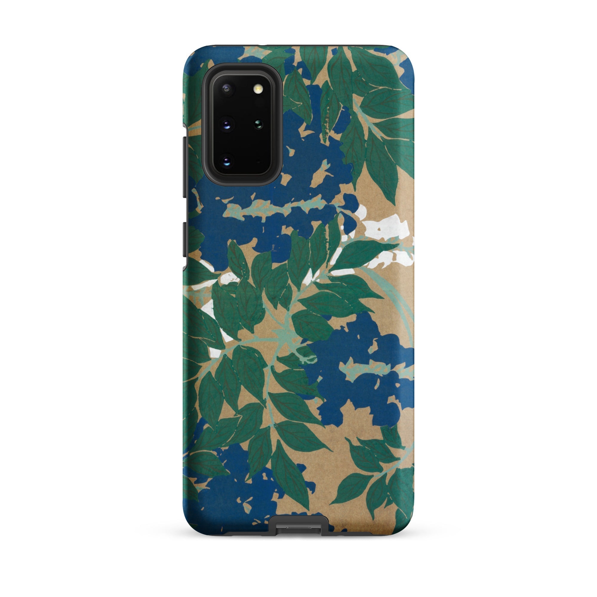 Wisteria from Momoyogusa Kamisaka Sekka Samsung Case, Galaxy S20 Plus / Matte, Smartphone Botanical Themed Case Green Leaves Blue Flowers