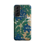 Wisteria from Momoyogusa - Kamisaka Sekka Samsung Case, Galaxy S21 Fe / Matte, Smartphone Case Blue Green Beige Botanical Pattern