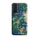Wisteria from Momoyogusa Kamisaka Sekka Samsung Case, Galaxy S21 Plus / Matte, Smartphone Case Blue Green Beige Abstract Floral Pattern