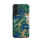 Wisteria from Momoyogusa Kamisaka Sekka Samsung Case, Galaxy S22 Plus / Matte, Smartphone Case Blue Green Floral Pattern Tan Background
