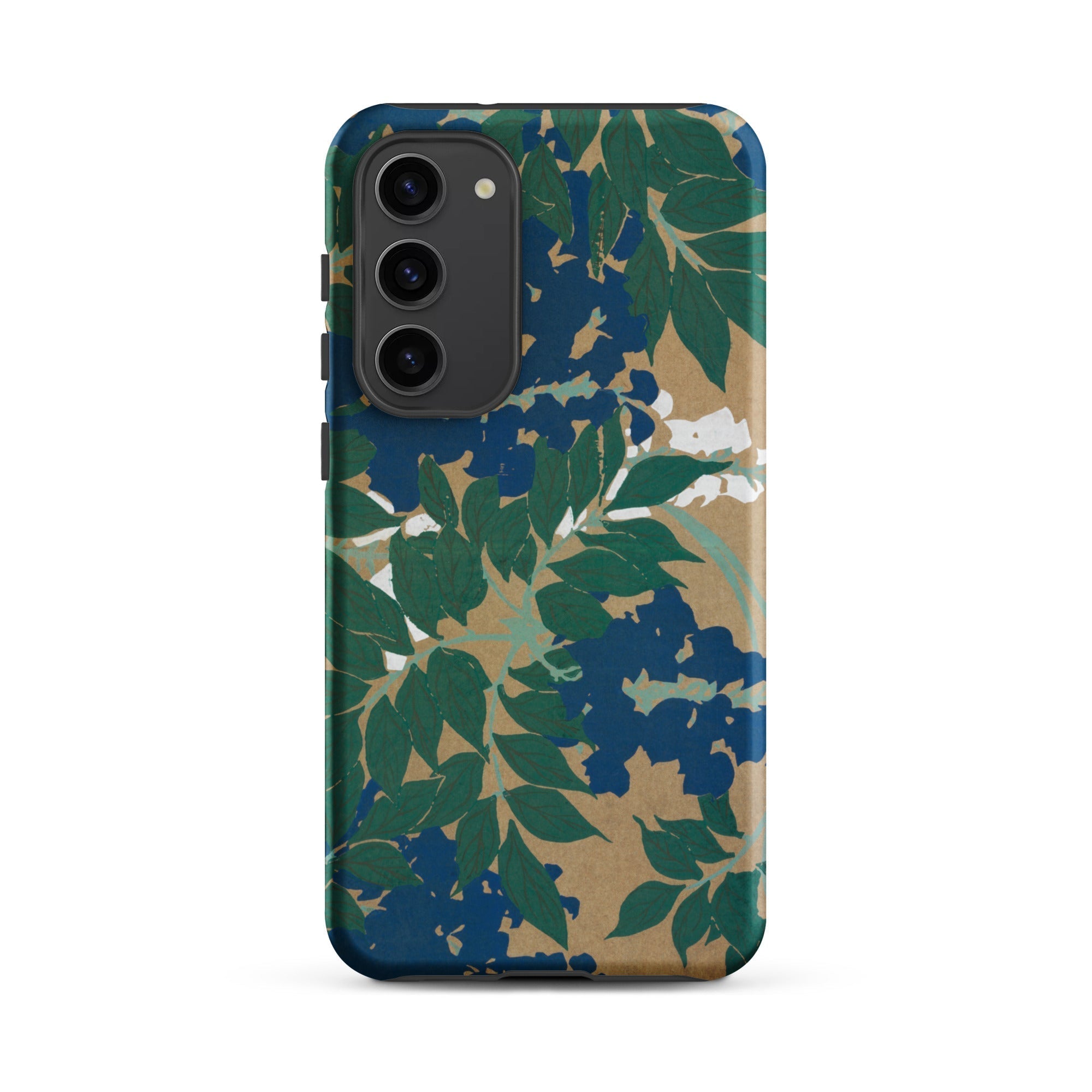 Wisteria from Momoyogusa Kamisaka Sekka Samsung Case, Galaxy S23 Plus / Matte, Phone Case Floral Design Shades Green Blue White