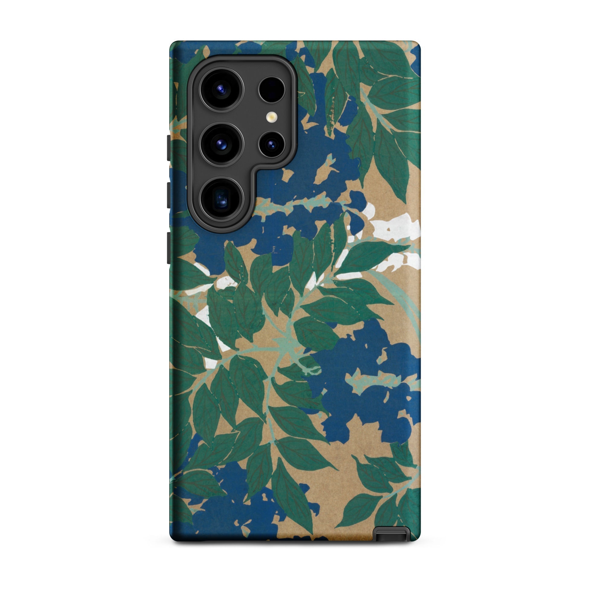 Wisteria from Momoyogusa Kamisaka Sekka Samsung Case, Galaxy S24 Ultra / Matte, Smartphone Floral Patterned Case Green Leaves Blue Flowers