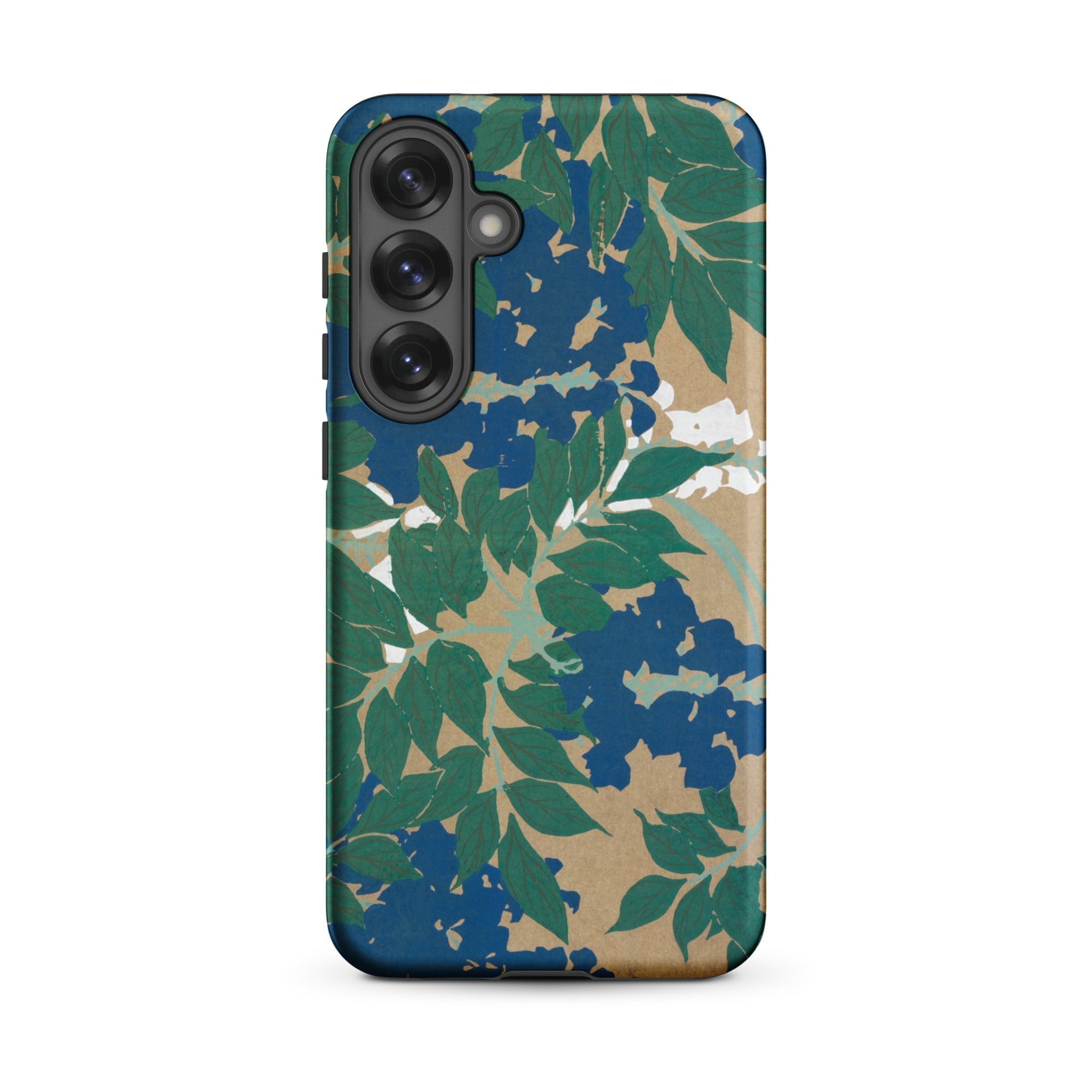 Wisteria from Momoyogusa Kamisaka Sekka Samsung Case, Galaxy S25 Plus / Matte, Smartphone Case Blue Green Beige Floral Pattern