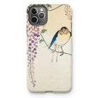 Wisteria and Swallow - Ohara Koson Iphone Case, 11 Pro Max / Matte, Iphone Case Japanese-style Painting Bird Perched Wisteria Flowers