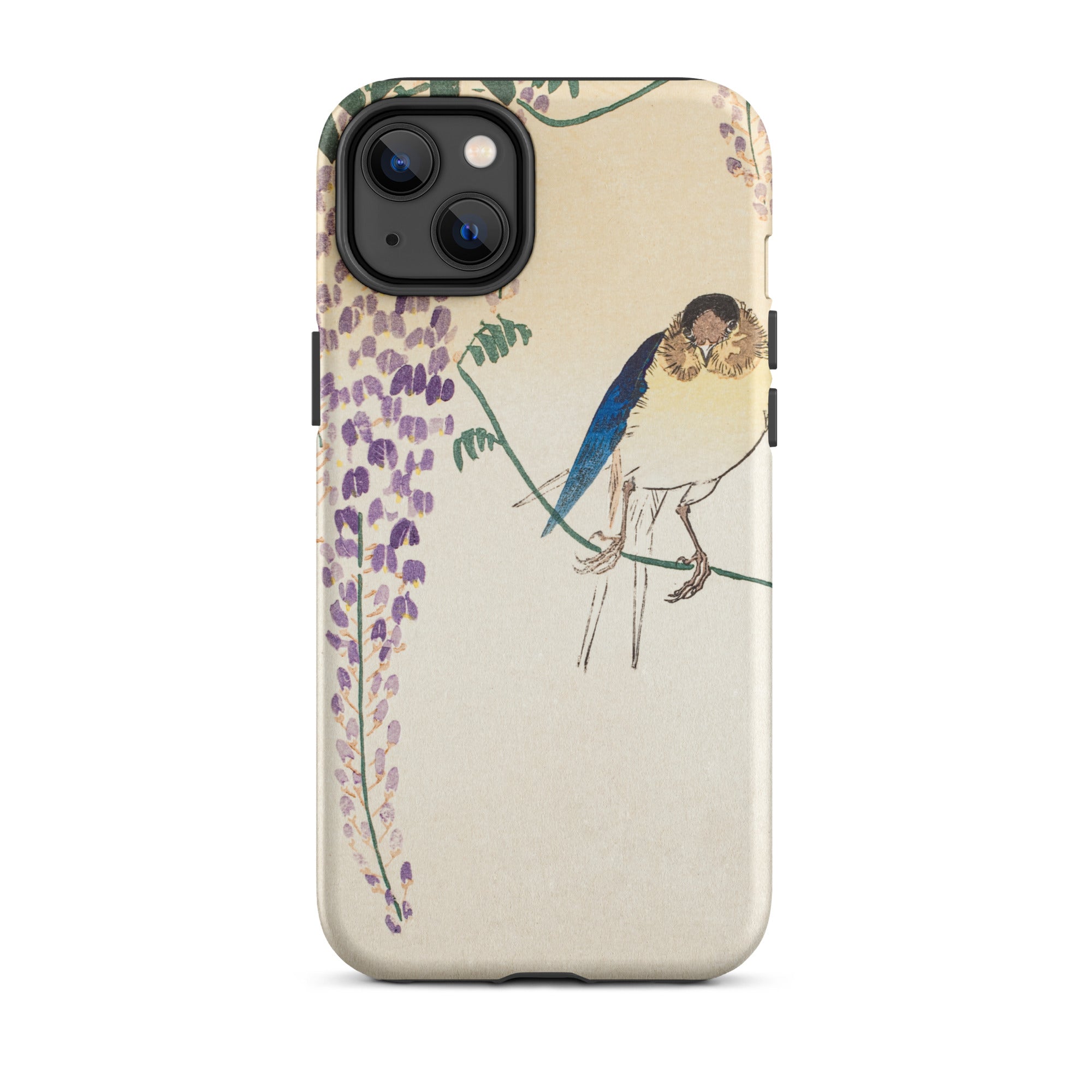 Wisteria and Swallow - Ohara Koson Iphone Case, 14 Plus / Matte, Bird Wisteria Phone Case