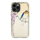 Wisteria and Swallow - Ohara Koson Iphone Case, 14 Pro Max / Matte, Iphone Case Delicate Illustration Bird Perched Wisteria Flowers