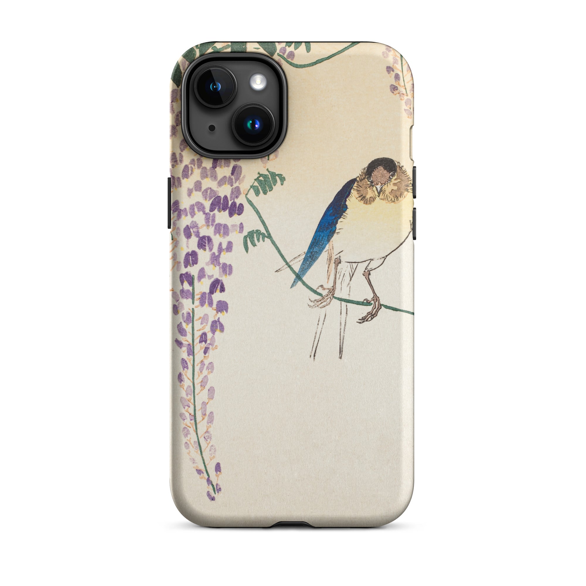 Wisteria and Swallow - Ohara Koson Iphone Case, 15 Plus / Matte, Bird Wisteria Phone Case