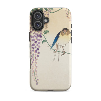 Wisteria and Swallow - Ohara Koson Iphone Case, 16 Plus / Matte, Bird Wisteria Phone Case