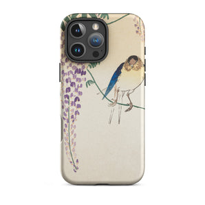 Wisteria and Swallow - Ohara Koson Iphone Case, 16 Pro Max / Matte, Phone Case Bird Wisteria Design