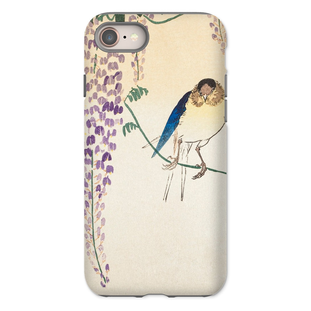 Wisteria and Swallow - Ohara Koson Iphone Case, 8 / Matte, Phone Case Artistic Design Bird Perched Purple Wisteria
