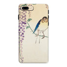 Wisteria and Swallow - Ohara Koson Iphone Case, 8 Plus / Matte, Phone Case Stylized Illustration Bird Perched Branch Wisteria