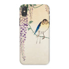 Wisteria and Swallow Ohara Koson Iphone Case, x / Matte, Phone Case Delicate Illustration Bird Perched Wisteria Flowers