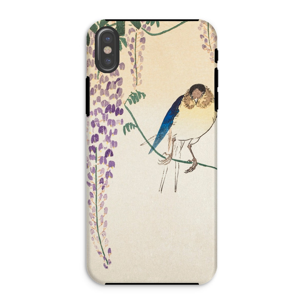 Wisteria and Swallow - Ohara Koson Iphone Case, Xs / Matte, Phone Case Japanese-style Illustration Bird Perched Branch Wisteria