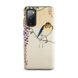 Wisteria and Swallow - Ohara Koson Samsung Case, Galaxy S20 Fe / Matte, Phone Case Bird Wisteria Branch Design