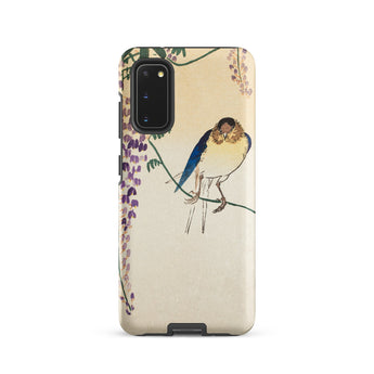 Wisteria and Swallow - Ohara Koson Samsung Case, Galaxy S20 / Matte, Phone Case Artistic Depiction Bird Perched Branch Purple