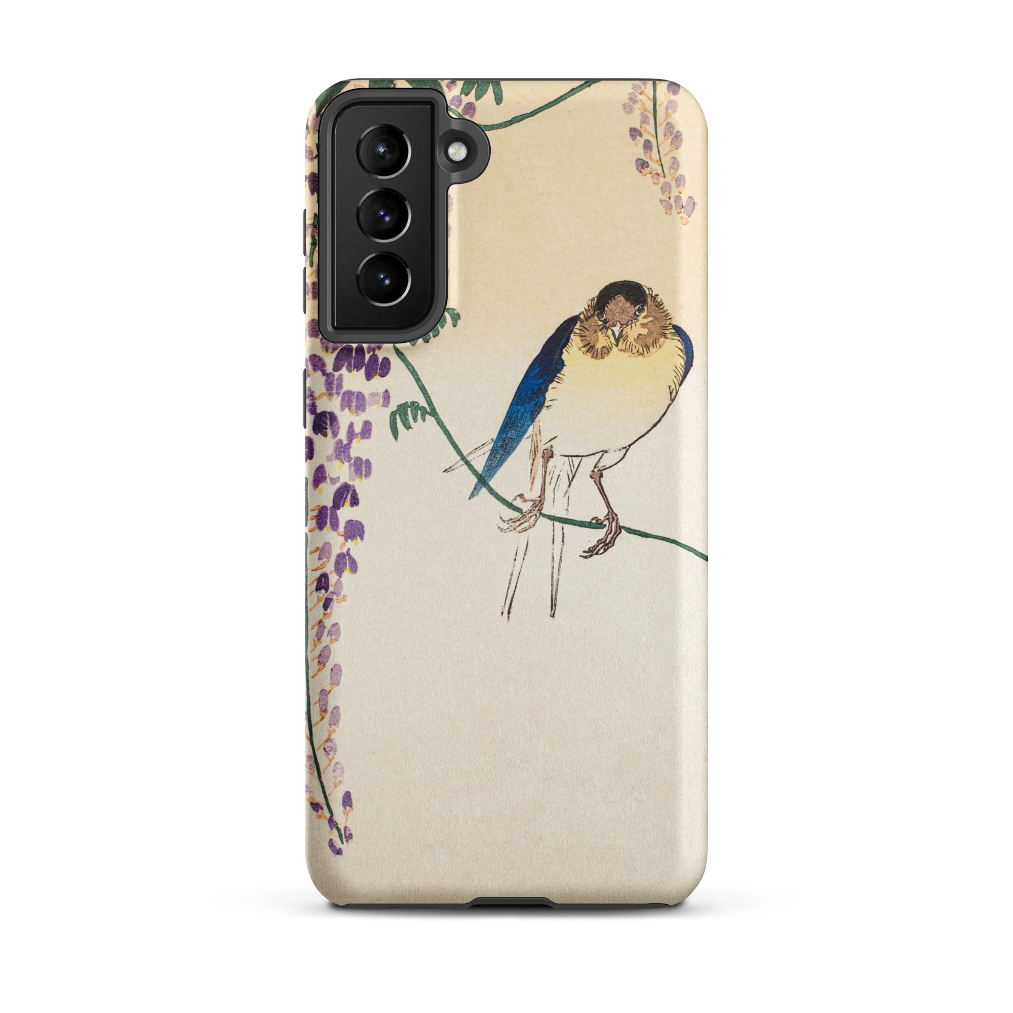 Wisteria and Swallow Ohara Koson Samsung Case, Galaxy S21 Plus / Matte, Smartphone Case Japanese Style Illustration Bird Wisteria Branch