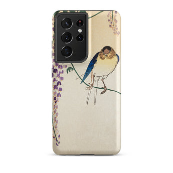 Wisteria and Swallow - Ohara Koson Samsung Case, Galaxy S21 Ultra / Matte, Smartphone Case Artistic Bird Floral Design
