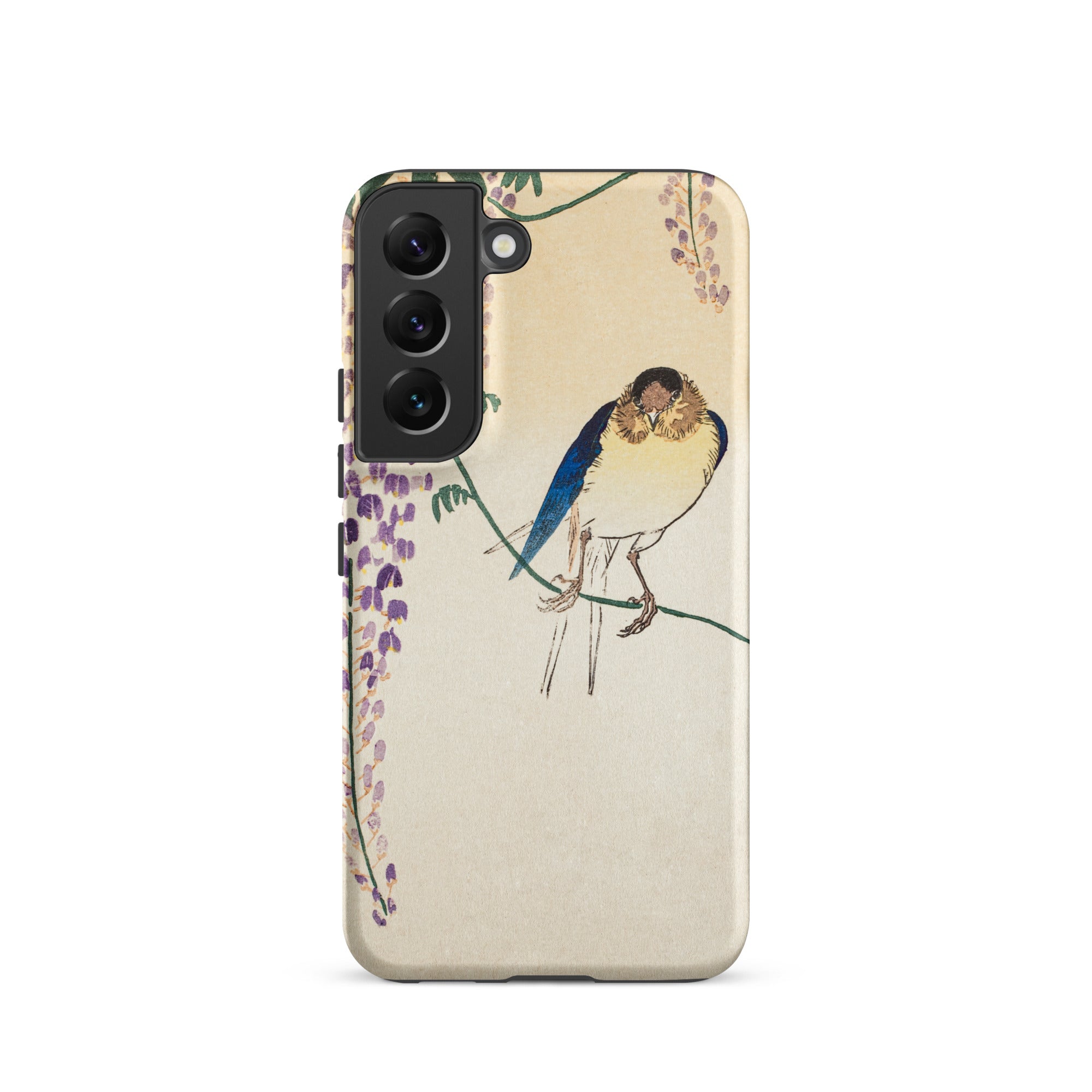 Wisteria and Swallow Ohara Koson Samsung Case, Galaxy S22 / Matte, Smartphone Case Artistic Depiction Bird Branch Purple Wisteria