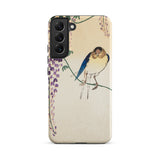 Wisteria and Swallow - Ohara Koson Samsung Case, Galaxy S22 Plus / Matte, Smartphone Case Traditional Japanese Bird Wisteria Illustration