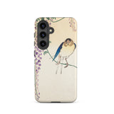 Wisteria and Swallow - Ohara Koson Samsung Case, Galaxy S24 / Matte, Phone Case Bird Wisteria Branch Illustration