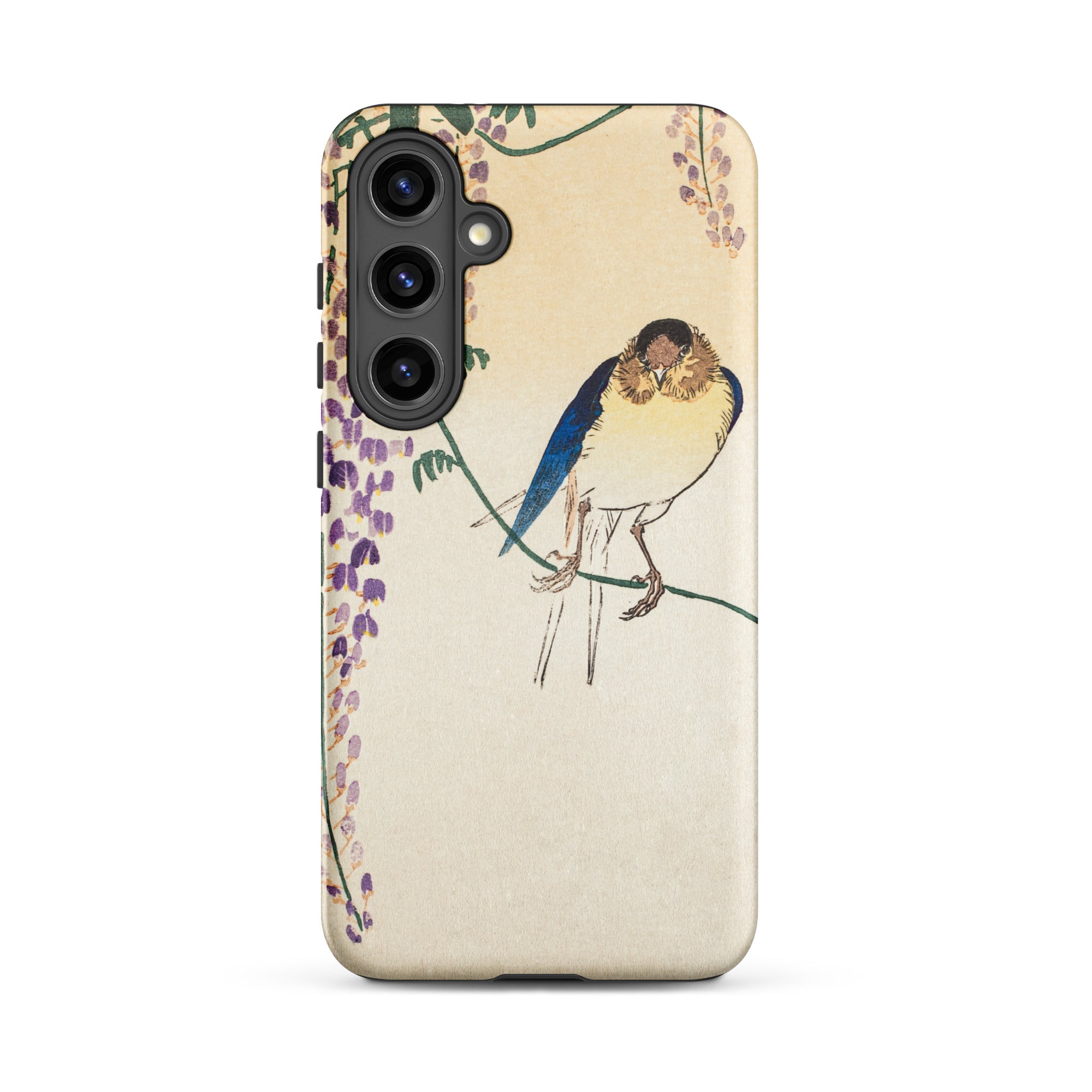 Wisteria and Swallow Ohara Koson Samsung Case, Galaxy S24 Plus / Matte, Phone Case Adorned Japanese Style Illustration Bird Branch Wisteria