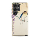 Wisteria and Swallow Ohara Koson Samsung Case, Galaxy S25 Ultra / Matte, Smartphone Case Bird Branch Wisteria Flowers