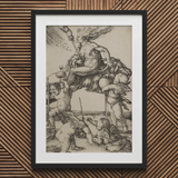 The Witch - Albrecht Durer Art Print, Black Framed Print White