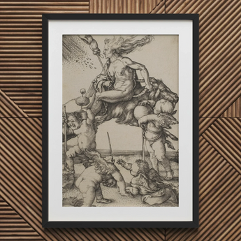 The Witch - Albrecht Durer Art Print, Black Framed Print White