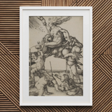 The Witch - Albrecht Durer Art Print, White Framed Mythological Scene Classical Figures Dynamic Poses